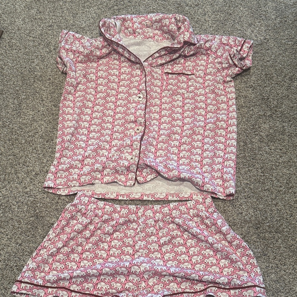 Roller Rabbit Pink Elephant Pajama Set